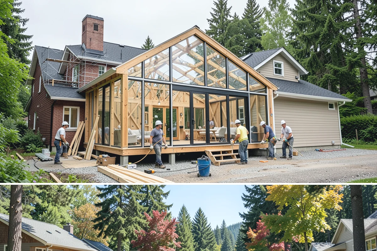Rooftop Deck Construction in Orting, Pierce County, WA - Waterproofing and membrane work require the extended dry spells of summer to install and cure correctly.