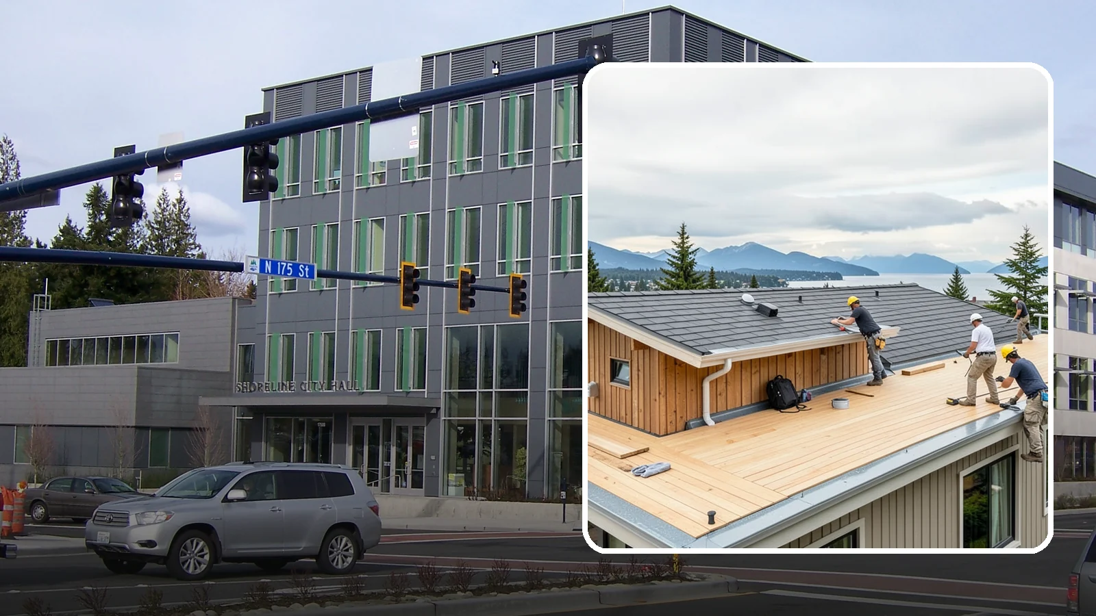 Rooftop Deck Construction in Shoreline, King County, WA - Rooftop deck construction that reclaims unused roof space for panoramic Puget Sound living.