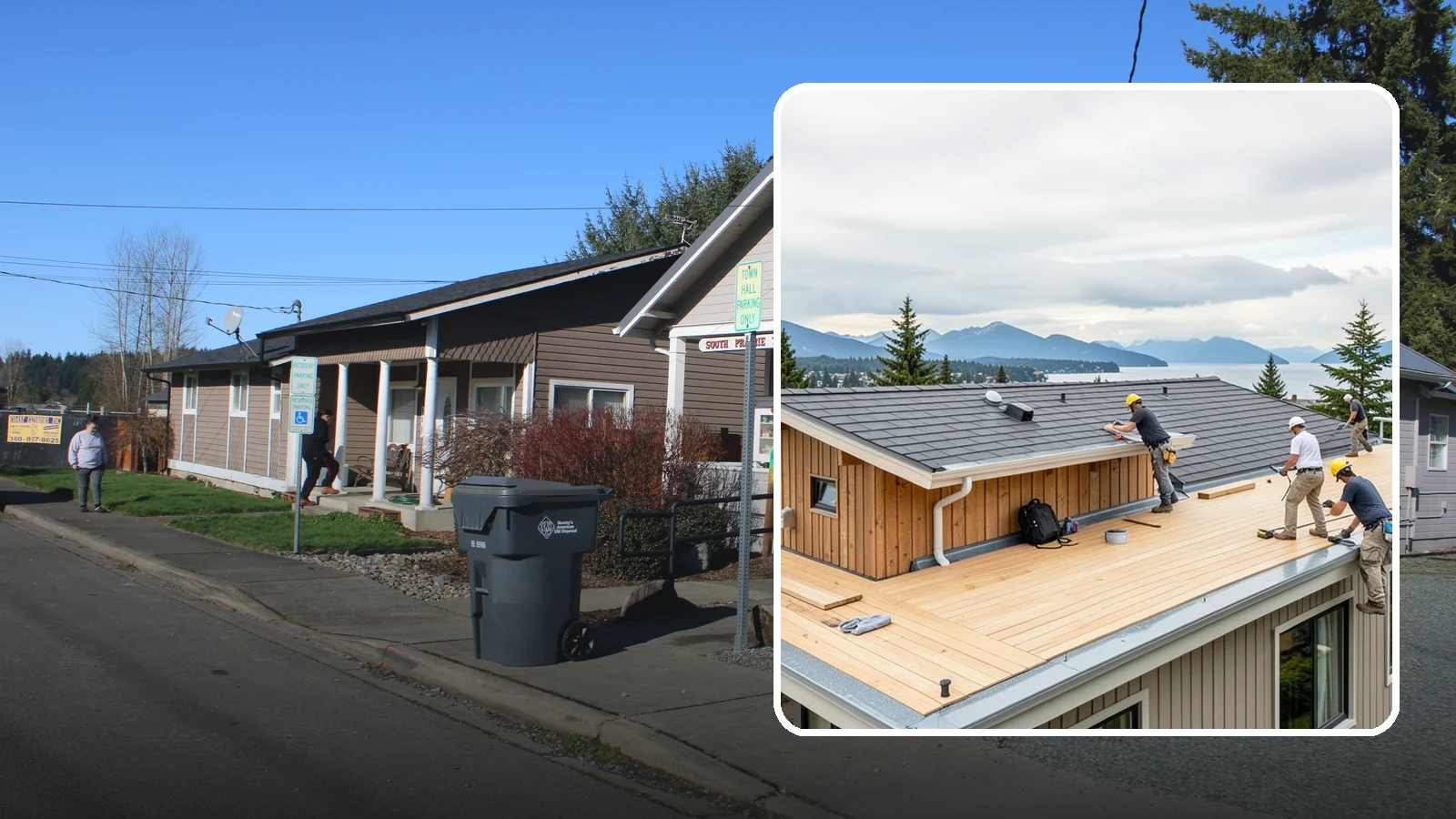 Rooftop Deck Construction in South Prairie, Pierce County, WA - Rooftop deck construction that reclaims unused roof space for panoramic Puget Sound living.