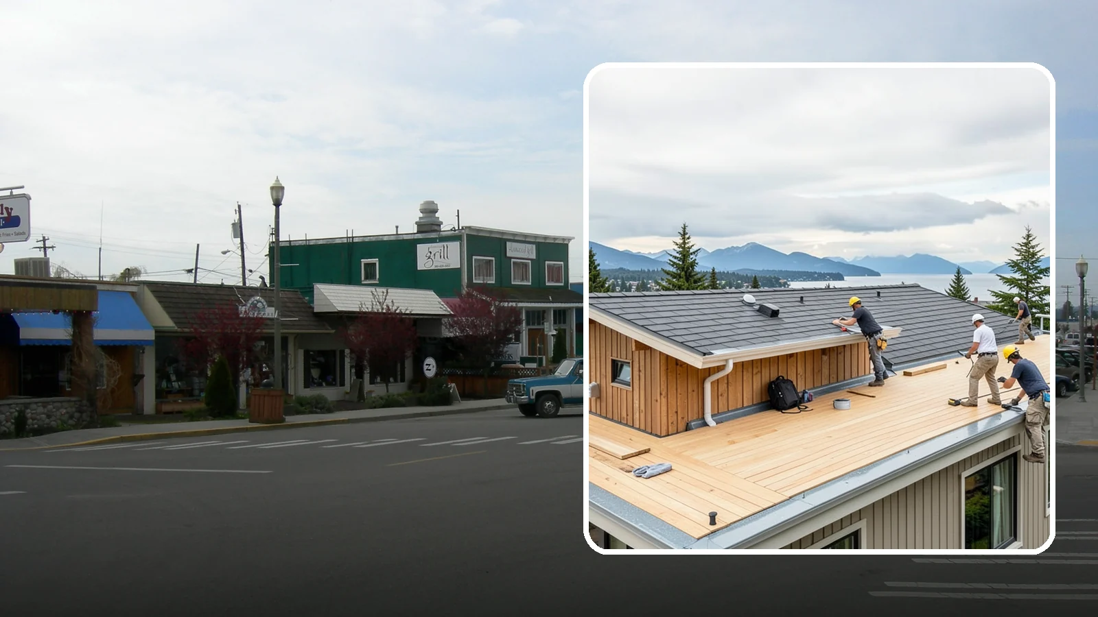 Rooftop Deck Construction in Stanwood, Snohomish County, WA - Rooftop deck construction that reclaims unused roof space for panoramic Puget Sound living.