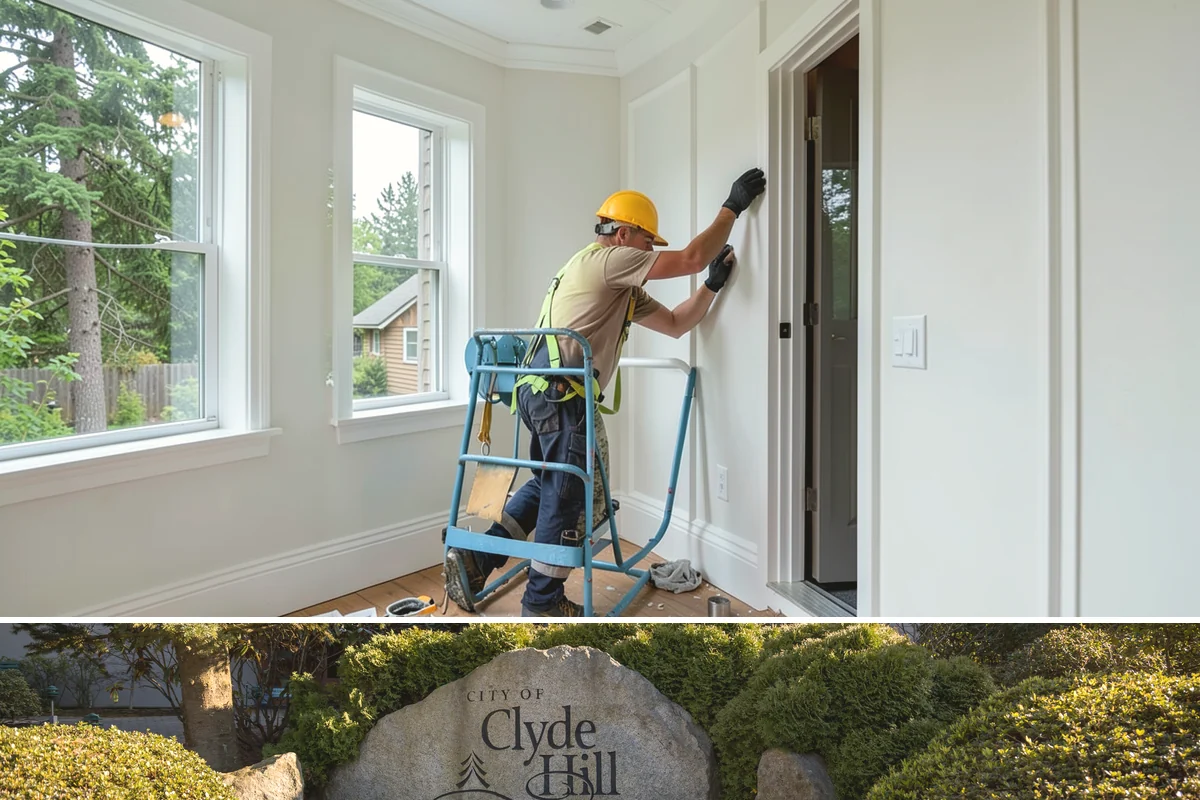 Room Addition in Clyde Hill, King County, WA - Framing goes best in the drier summer months, while interior finishing carries comfortably into fall and winter.