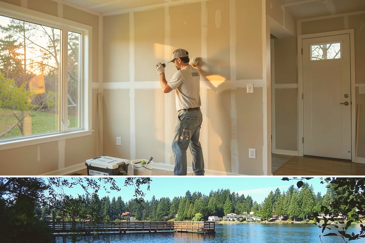 Room Addition in Federal Way, King County, WA - Framing goes best in the drier summer months, while interior finishing carries comfortably into fall and winter.