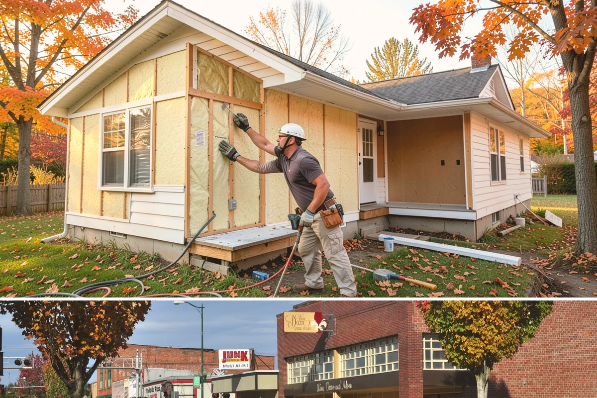 Room Addition in Puyallup, Pierce County, WA - Framing goes best in the drier summer months, while interior finishing carries comfortably into fall and winter.