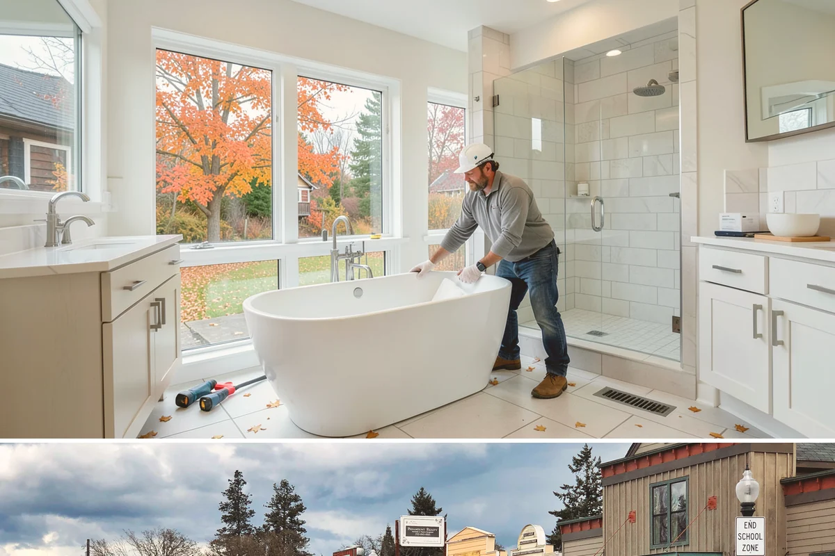Room Addition in Roy, Pierce County, WA - Framing goes best in the drier summer months, while interior finishing carries comfortably into fall and winter.