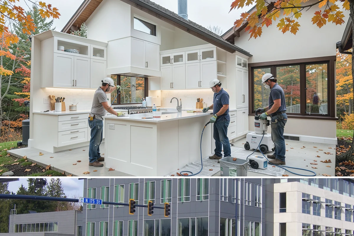 Room Addition in Shoreline, King County, WA - Framing goes best in the drier summer months, while interior finishing carries comfortably into fall and winter.