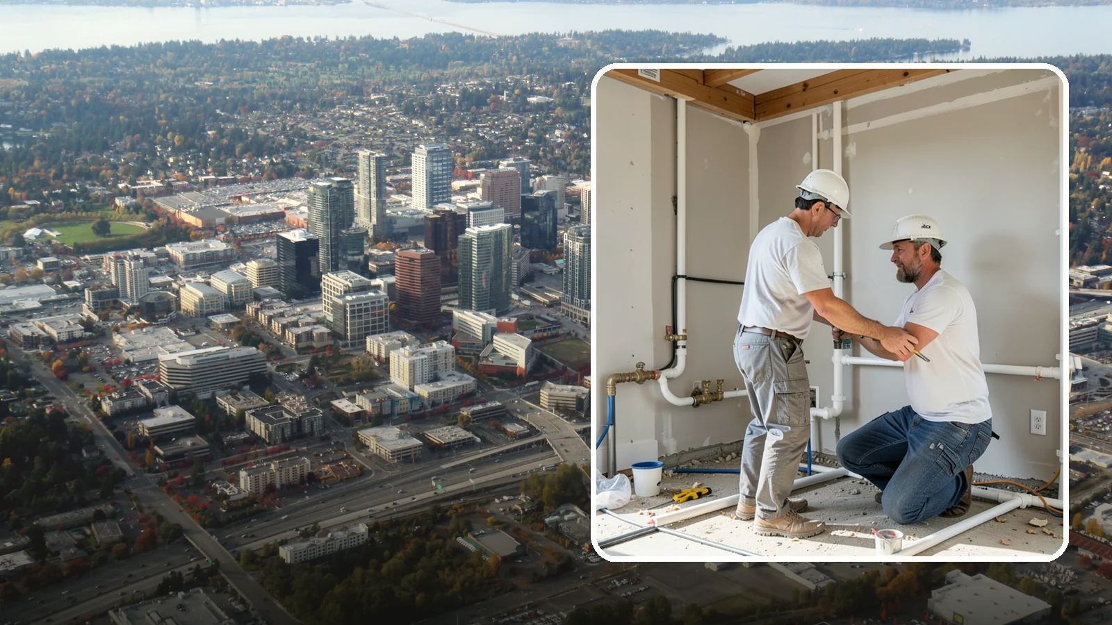 Rough-In Plumbing in Bellevue, King County, WA - We install the supply, drain, waste, and vent lines behind your walls before insulation and drywall go up on a remodel or...