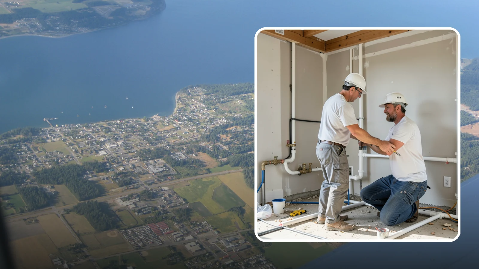 Rough-In Plumbing in Coupeville, Island County, WA - We install the supply, drain, waste, and vent lines behind your walls before insulation and drywall go up on a remodel or...