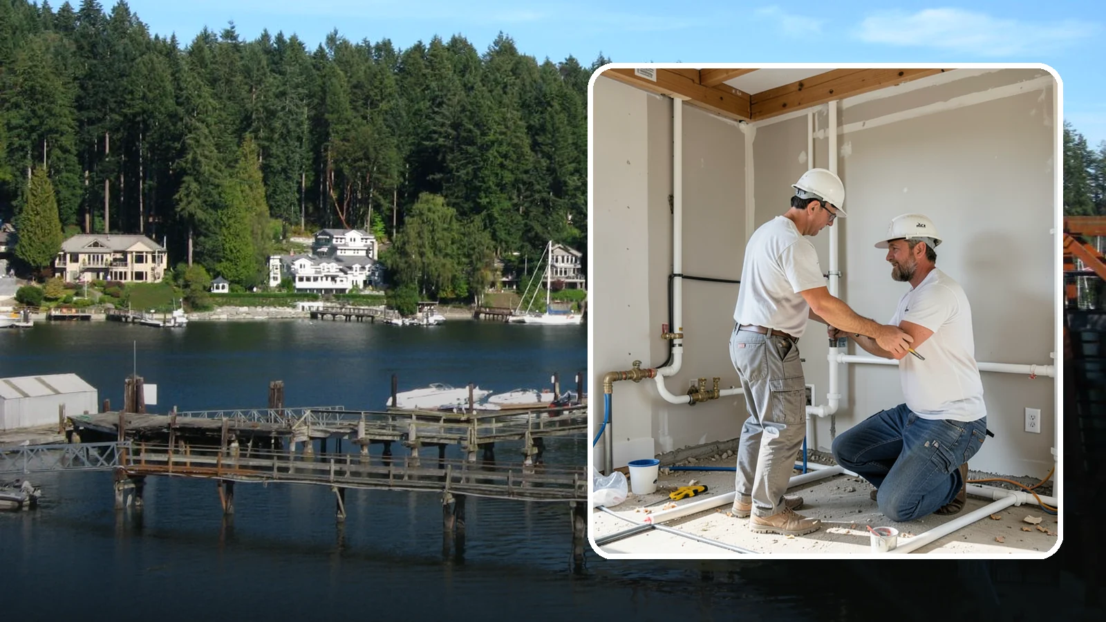 Rough-In Plumbing in Gig Harbor, Pierce County, WA - We install the supply, drain, waste, and vent lines behind your walls before insulation and drywall go up on a remodel or...