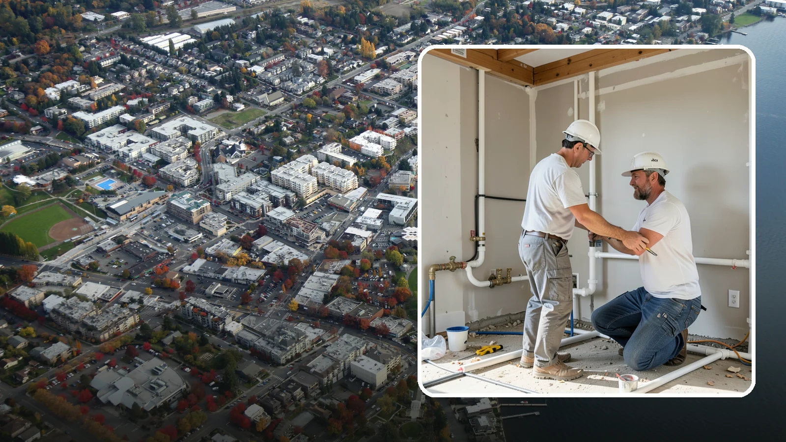 Rough-In Plumbing in Kirkland, King County, WA - We install the supply, drain, waste, and vent lines behind your walls before insulation and drywall go up on a remodel or...