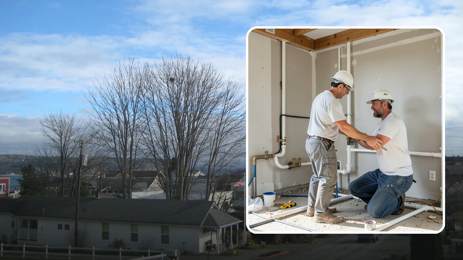 Rough-In Plumbing in Langley, Island County, WA - We install the supply, drain, waste, and vent lines behind your walls before insulation and drywall go up on a remodel or...