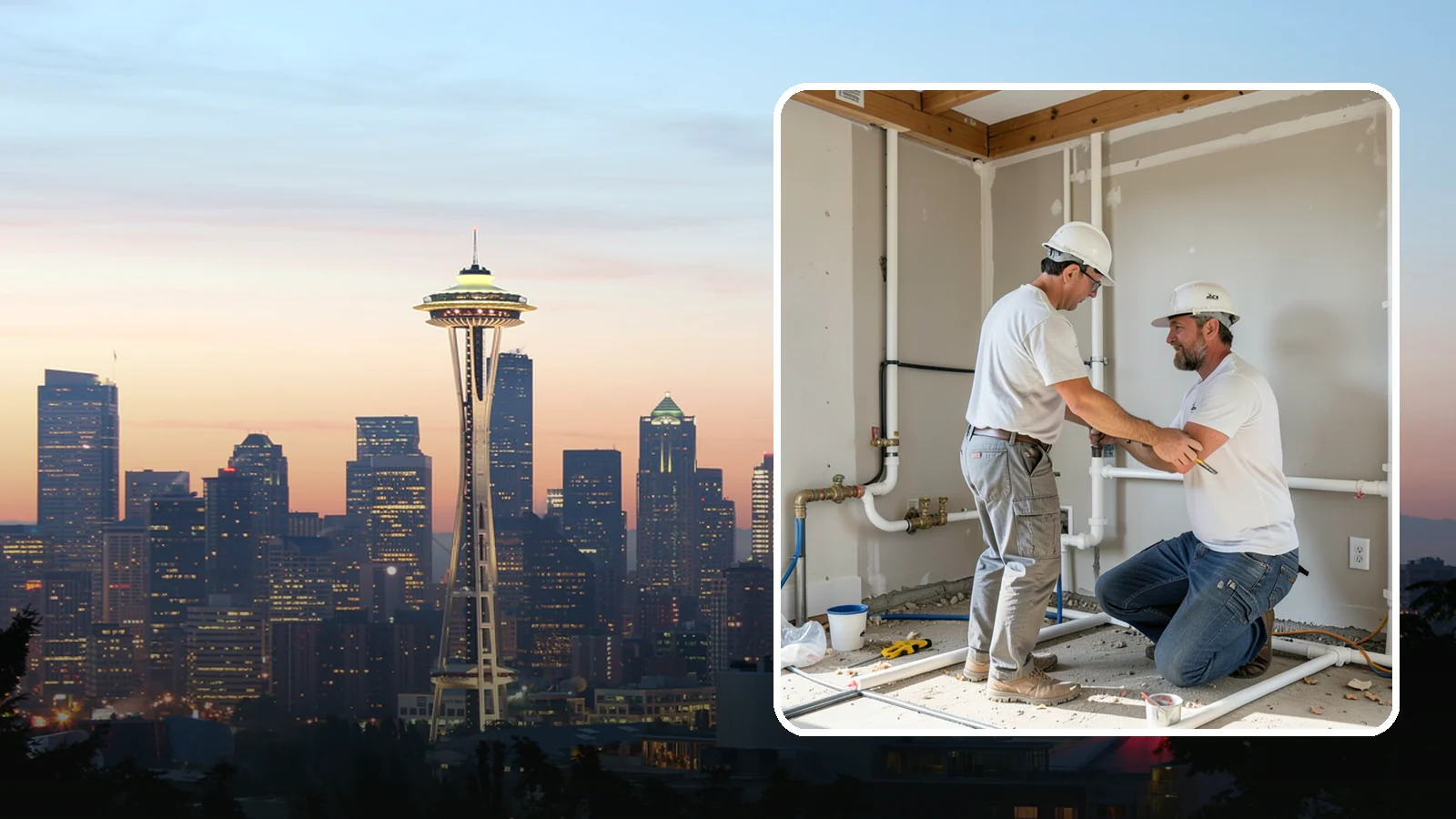 Rough-In Plumbing in Seattle, King County, WA - We install the supply, drain, waste, and vent lines behind your walls before insulation and drywall go up on a remodel or...