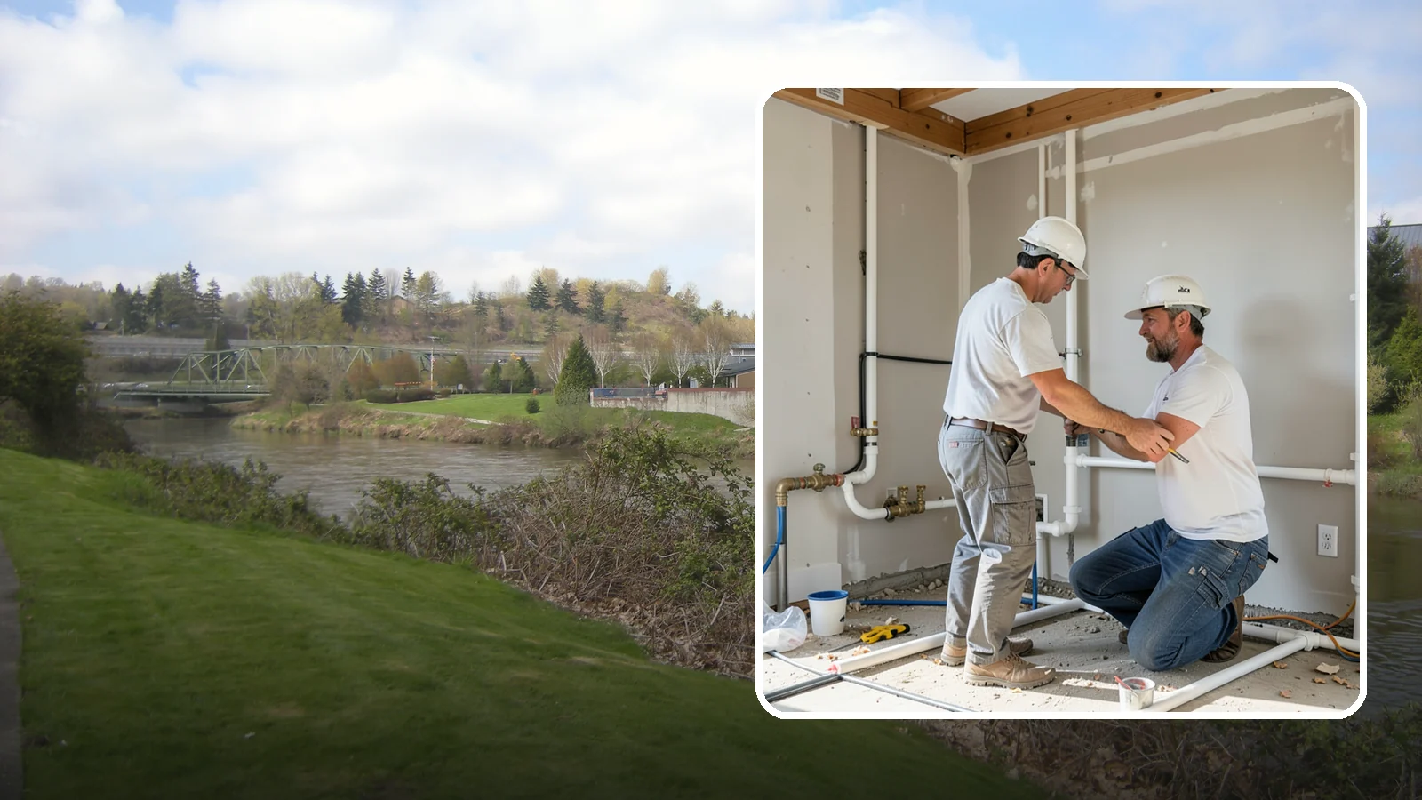 Rough-In Plumbing in Tukwila, King County, WA - We install the supply, drain, waste, and vent lines behind your walls before insulation and drywall go up on a remodel or...