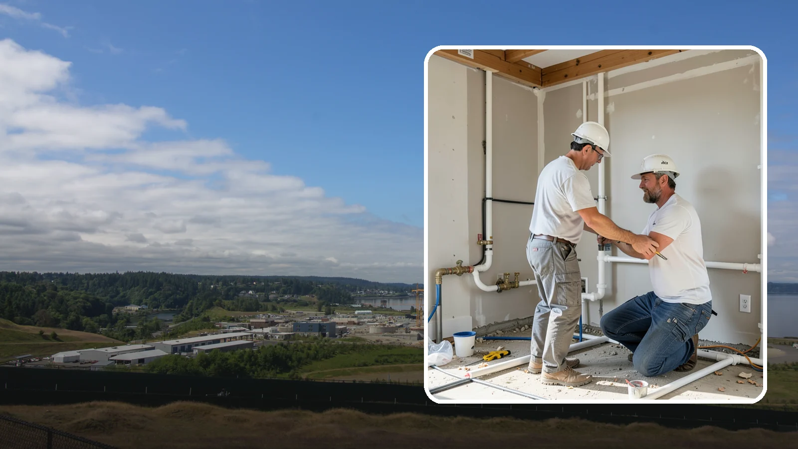 Rough-In Plumbing in University Place, Pierce County, WA - We install the supply, drain, waste, and vent lines behind your walls before insulation and drywall go up on a remodel or...