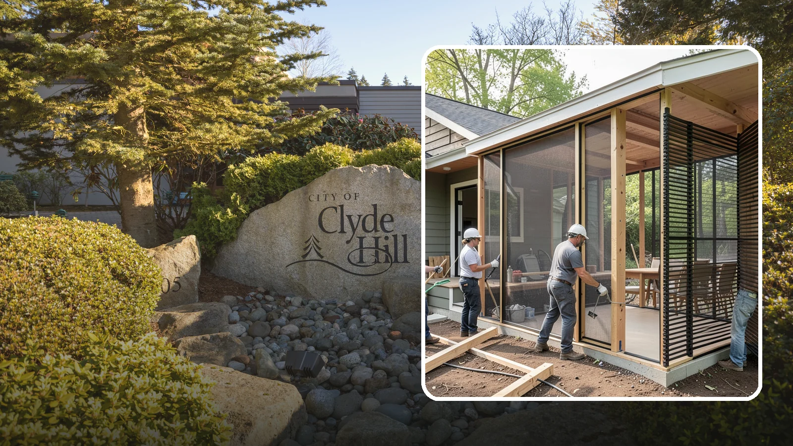 Screen Room Construction in Clyde Hill, King County, WA - A screened enclosure that keeps insects out while letting fresh air flow through.