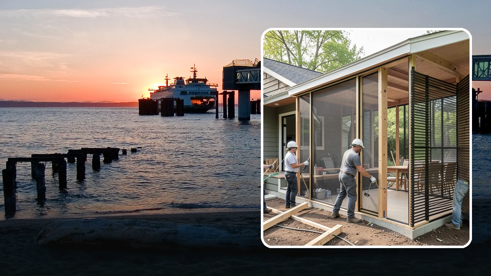 Screen Room Construction in Edmonds, Snohomish County, WA - A screened enclosure that keeps insects out while letting fresh air flow through.