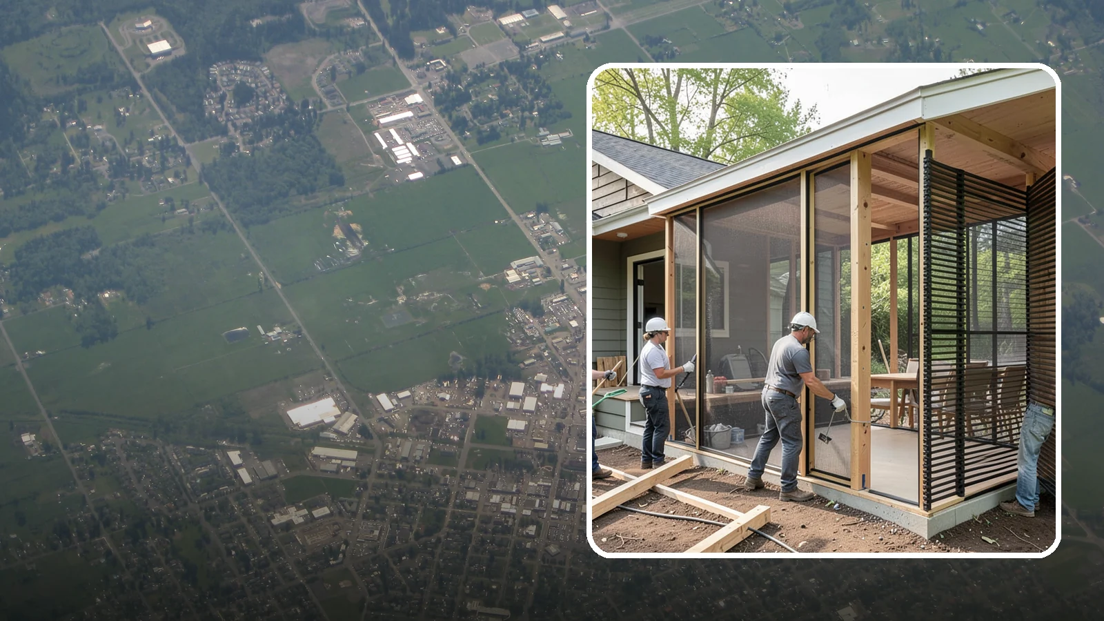 Screen Room Construction in Enumclaw, King County, WA - A screened enclosure that keeps insects out while letting fresh air flow through.