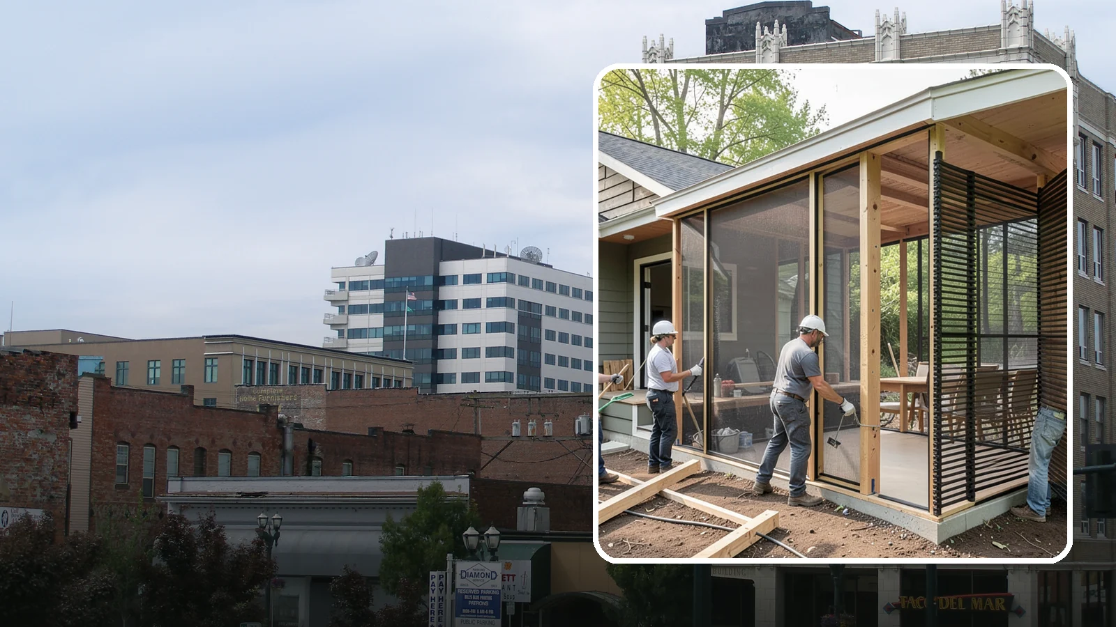 Screen Room Construction in Everett, Snohomish County, WA - A screened enclosure that keeps insects out while letting fresh air flow through.