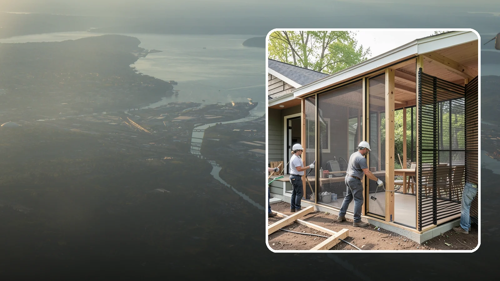 Screen Room Construction in Fife, Pierce County, WA - A screened enclosure that keeps insects out while letting fresh air flow through.