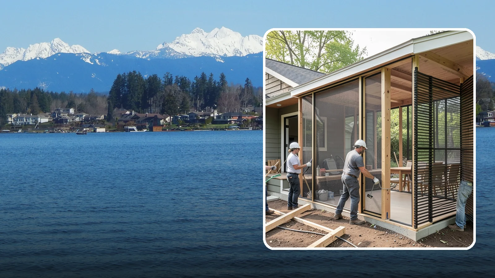 Screen Room Construction in Lake Stevens, Snohomish County, WA - A screened enclosure that keeps insects out while letting fresh air flow through.
