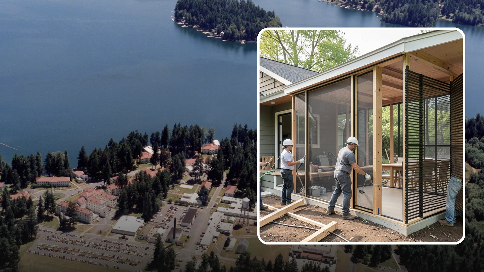 Screen Room Construction in Lakewood, Pierce County, WA - A screened enclosure that keeps insects out while letting fresh air flow through.