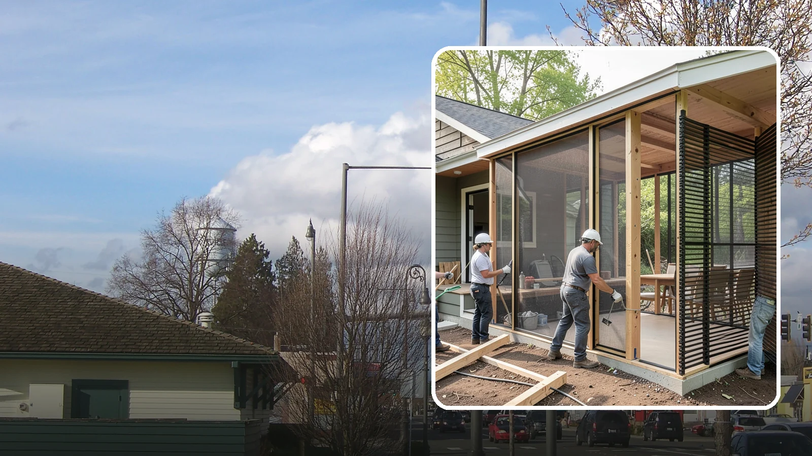 Screen Room Construction in Marysville, Snohomish County, WA - A screened enclosure that keeps insects out while letting fresh air flow through.