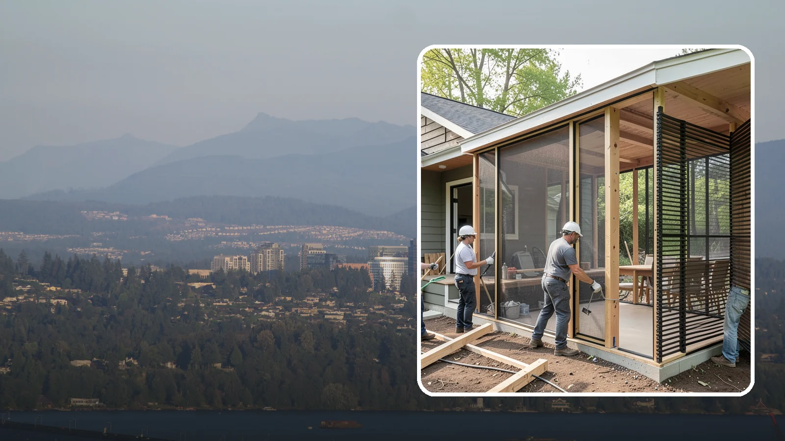 Screen Room Construction in Medina, King County, WA - A screened enclosure that keeps insects out while letting fresh air flow through.