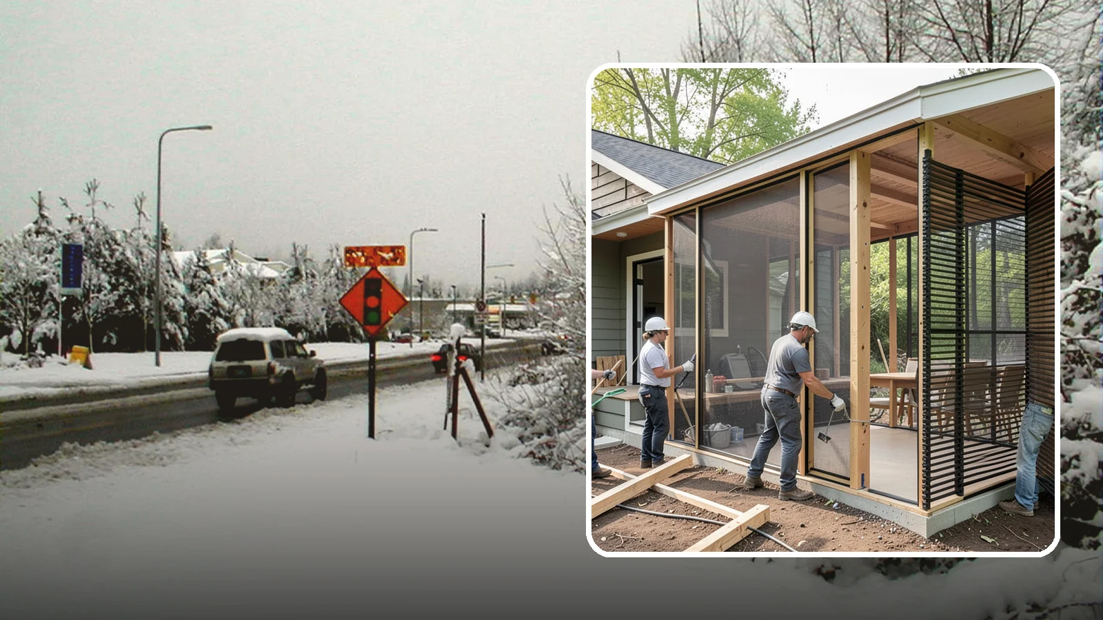 Screen Room Construction in Newcastle, King County, WA - A screened enclosure that keeps insects out while letting fresh air flow through.