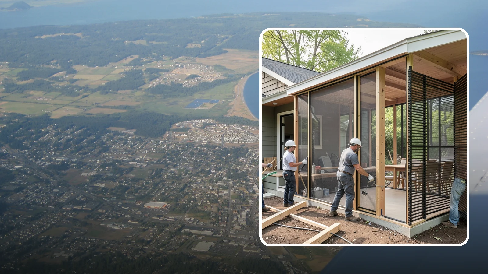 Screen Room Construction in Oak Harbor, Island County, WA - A screened enclosure that keeps insects out while letting fresh air flow through.