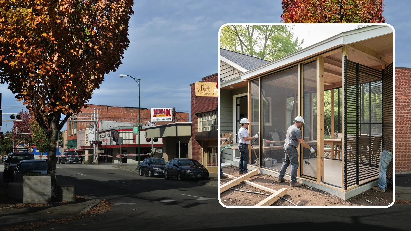 Screen Room Construction in Puyallup, Pierce County, WA - A screened enclosure that keeps insects out while letting fresh air flow through.