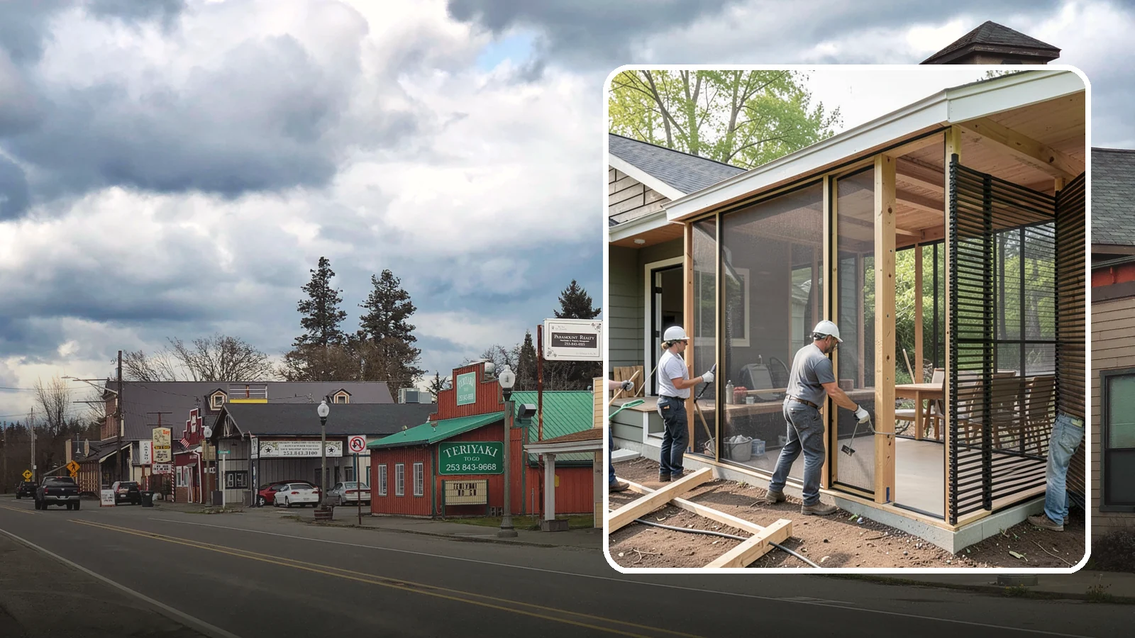 Screen Room Construction in Roy, Pierce County, WA - A screened enclosure that keeps insects out while letting fresh air flow through.