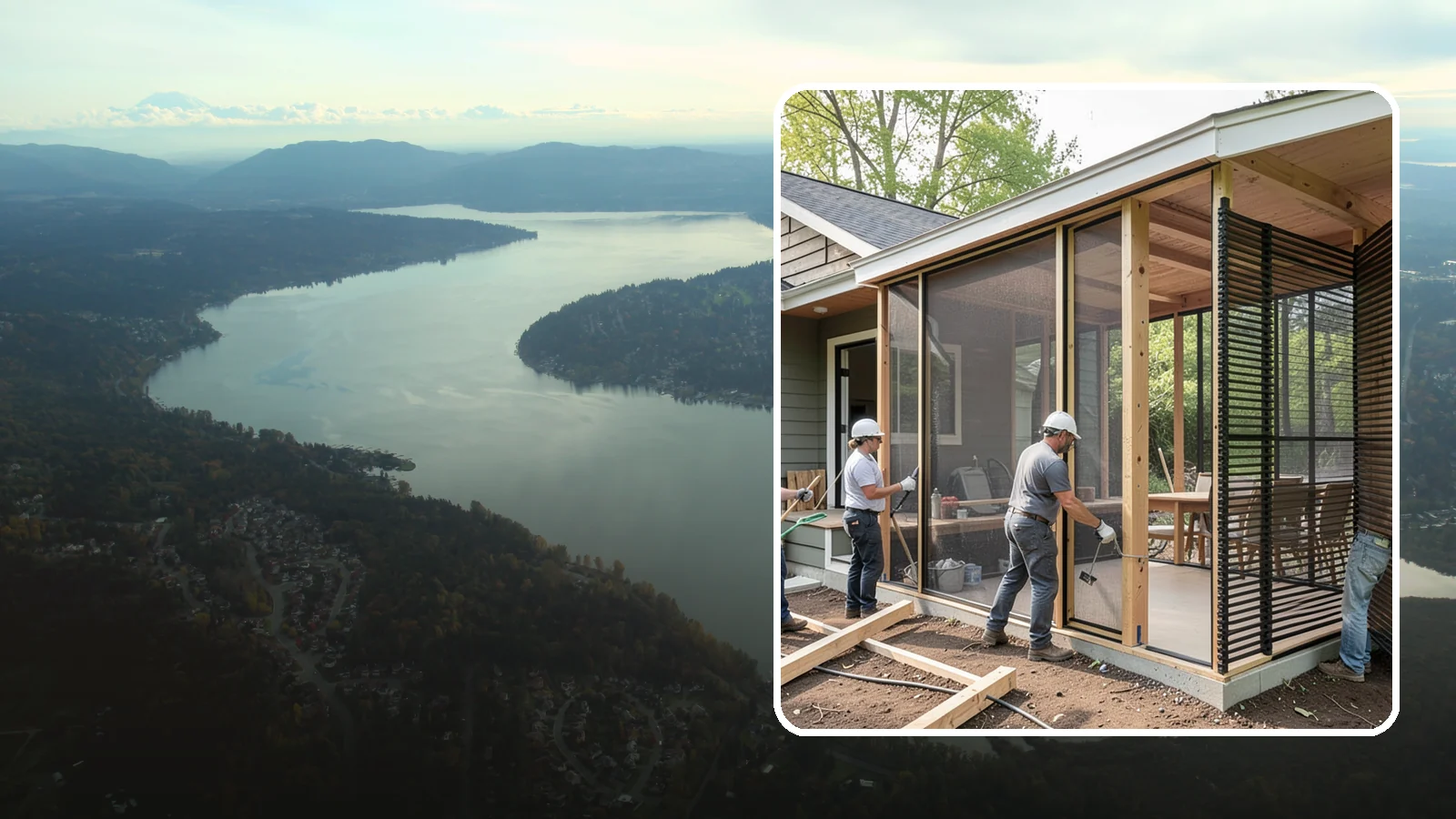 Screen Room Construction in Sammamish, King County, WA - A screened enclosure that keeps insects out while letting fresh air flow through.