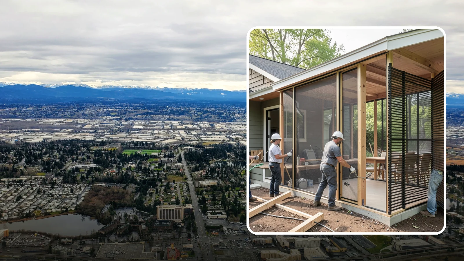 Screen Room Construction in SeaTac, King County, WA - A screened enclosure that keeps insects out while letting fresh air flow through.