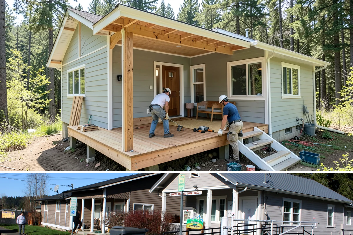 Screen Room Construction in South Prairie, Pierce County, WA - We build screen rooms in late spring so they are ready for the bug-heavy summer evenings.