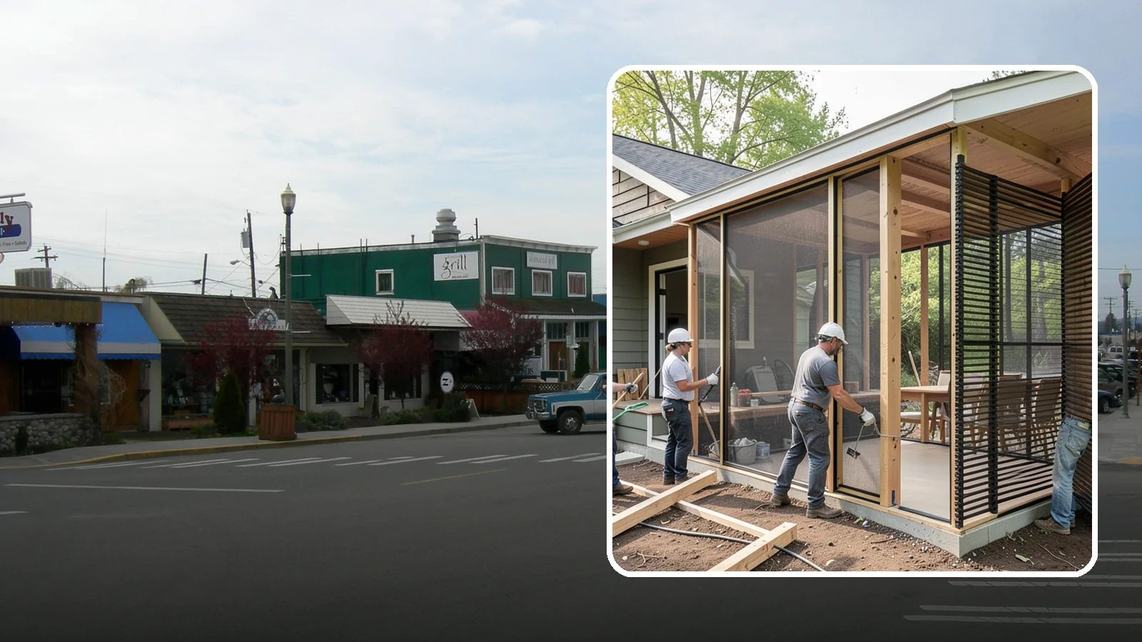 Screen Room Construction in Stanwood, Snohomish County, WA - A screened enclosure that keeps insects out while letting fresh air flow through.