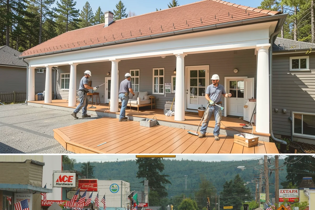 Screened Porch Construction in Carnation, King County, WA - Building in late spring means your screened porch is ready for bug-free enjoyment all summer long.