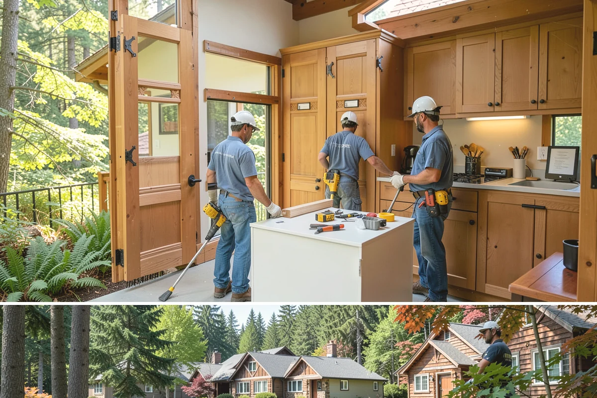 Screened Porch Construction in Edgewood, Pierce County, WA - Building in late spring means your screened porch is ready for bug-free enjoyment all summer long.