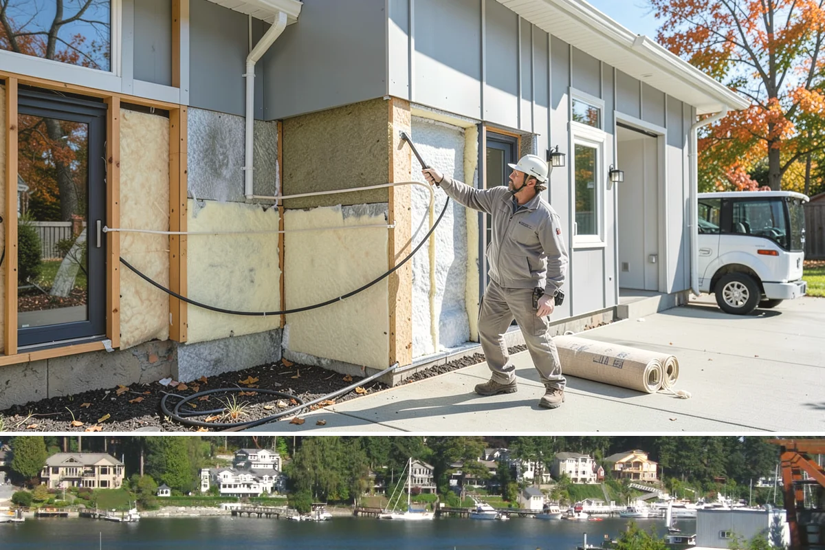 Screened Porch Construction in Gig Harbor, Pierce County, WA - Building in late spring means your screened porch is ready for bug-free enjoyment all summer long.
