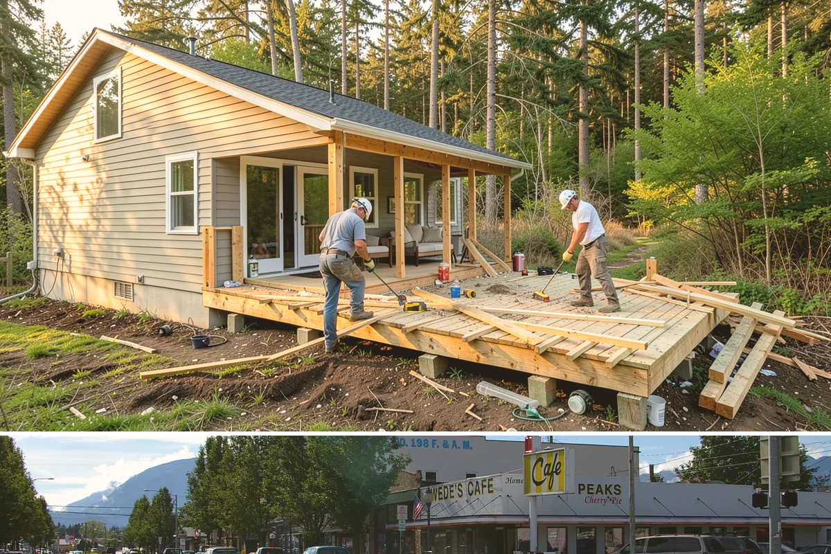 Screened Porch Construction in North Bend, King County, WA - Building in late spring means your screened porch is ready for bug-free enjoyment all summer long.