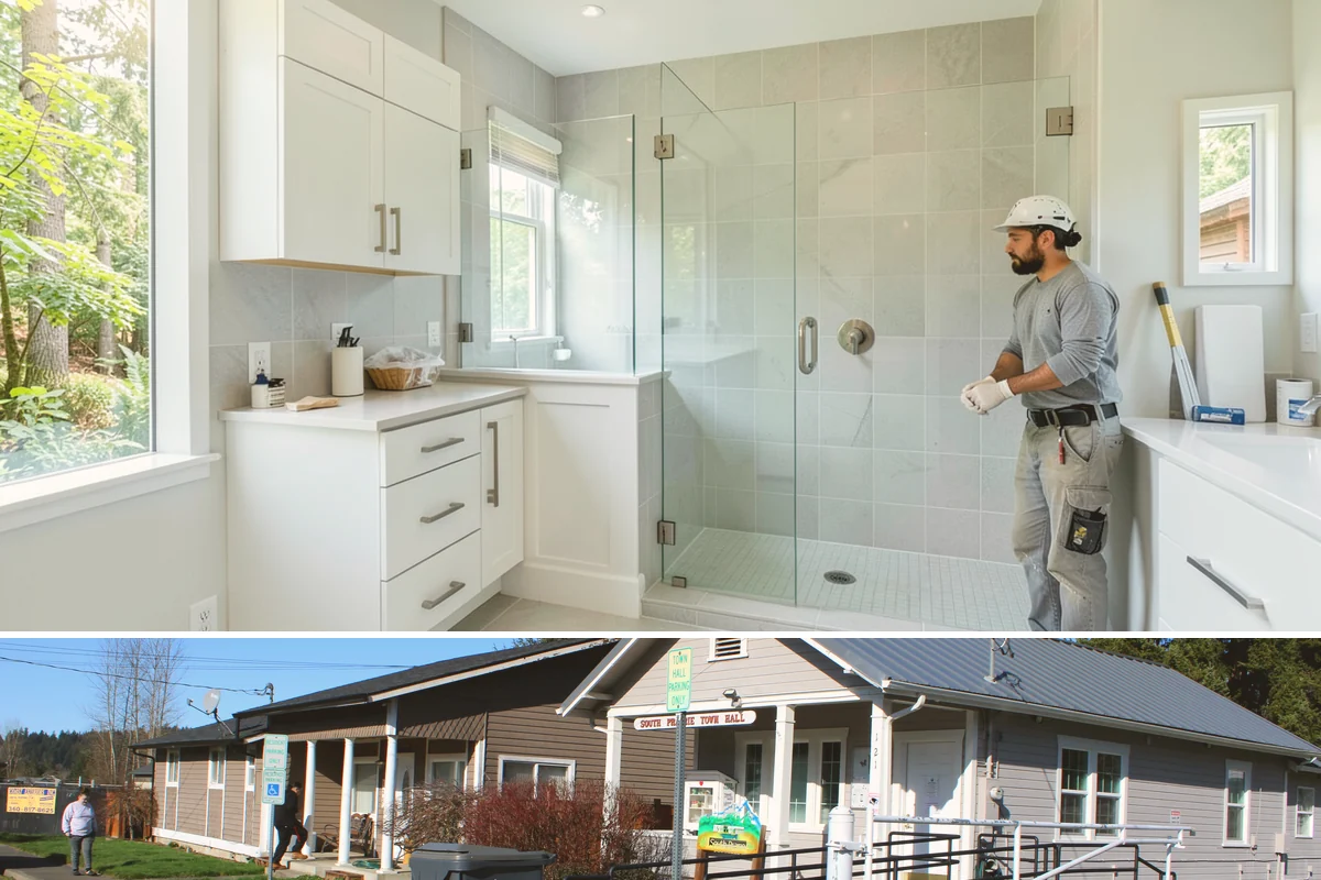 Screened Porch Construction in South Prairie, Pierce County, WA - Building in late spring means your screened porch is ready for bug-free enjoyment all summer long.