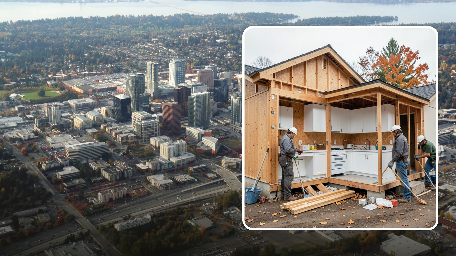 Scullery Construction in Bellevue, King County, WA - Building a scullery or back kitchen to handle prep, cleanup, and mess out of sight of the main kitchen.