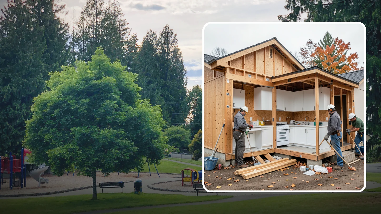 Scullery Construction in Bonney Lake, Pierce County, WA - Building a scullery or back kitchen to handle prep, cleanup, and mess out of sight of the main kitchen.