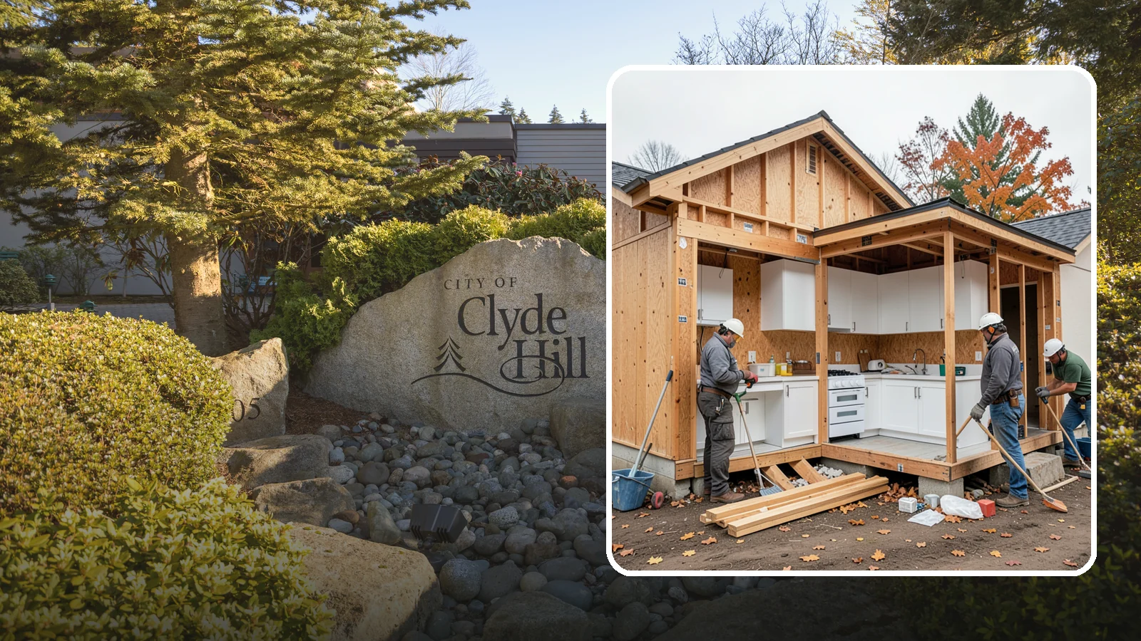 Scullery Construction in Clyde Hill, King County, WA - Building a scullery or back kitchen to handle prep, cleanup, and mess out of sight of the main kitchen.