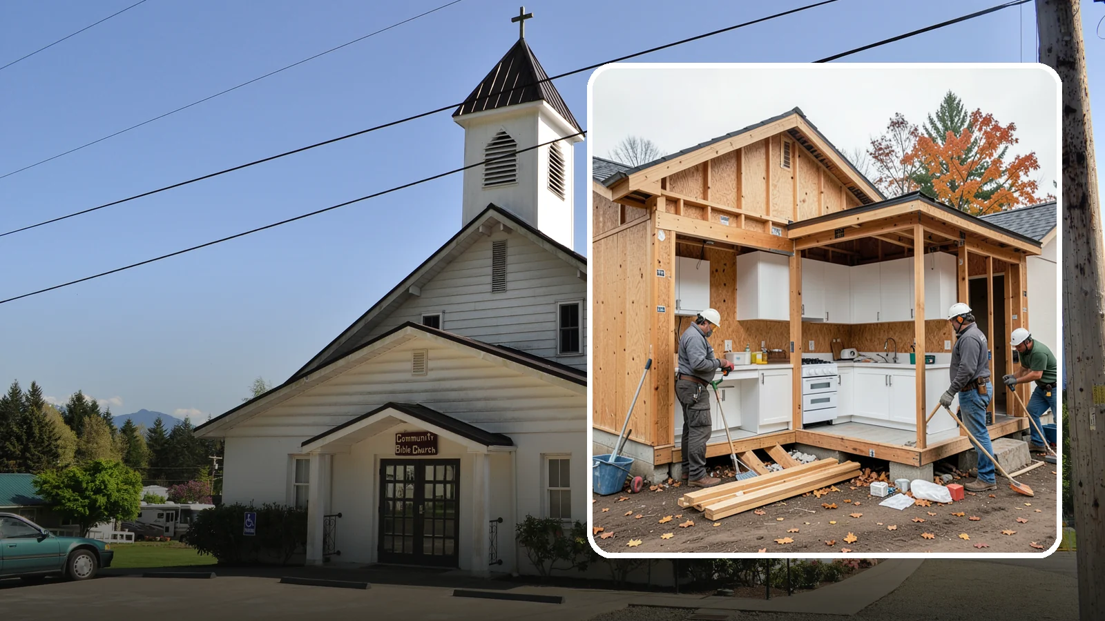 Scullery Construction in Concrete, Skagit County, WA - Building a scullery or back kitchen to handle prep, cleanup, and mess out of sight of the main kitchen.