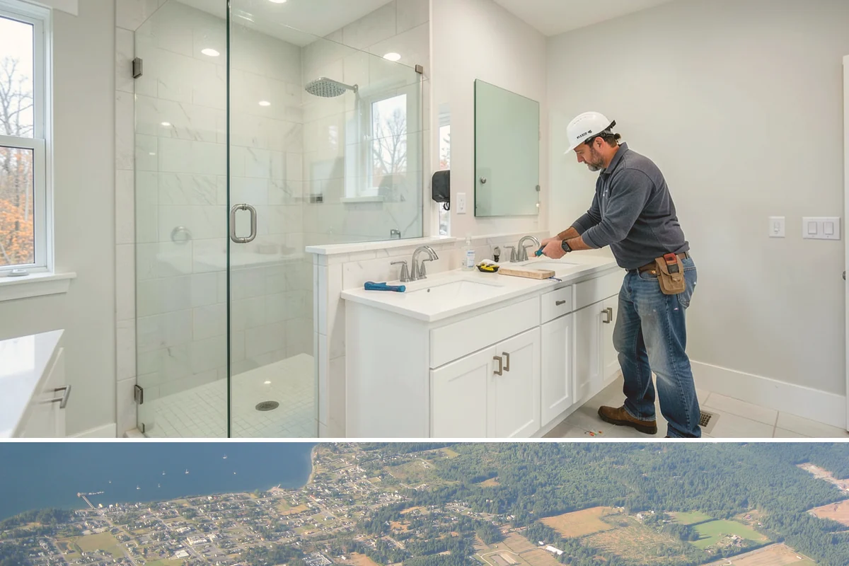 Scullery Construction in Coupeville, Island County, WA - A scullery build involving utilities is best scheduled in drier months alongside a broader project.