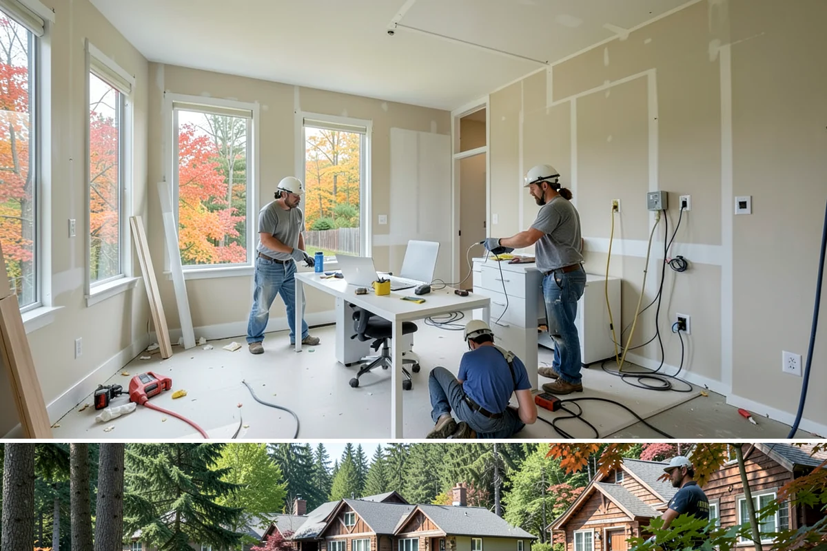 Scullery Construction in Edgewood, Pierce County, WA - A scullery build involving utilities is best scheduled in drier months alongside a broader project.