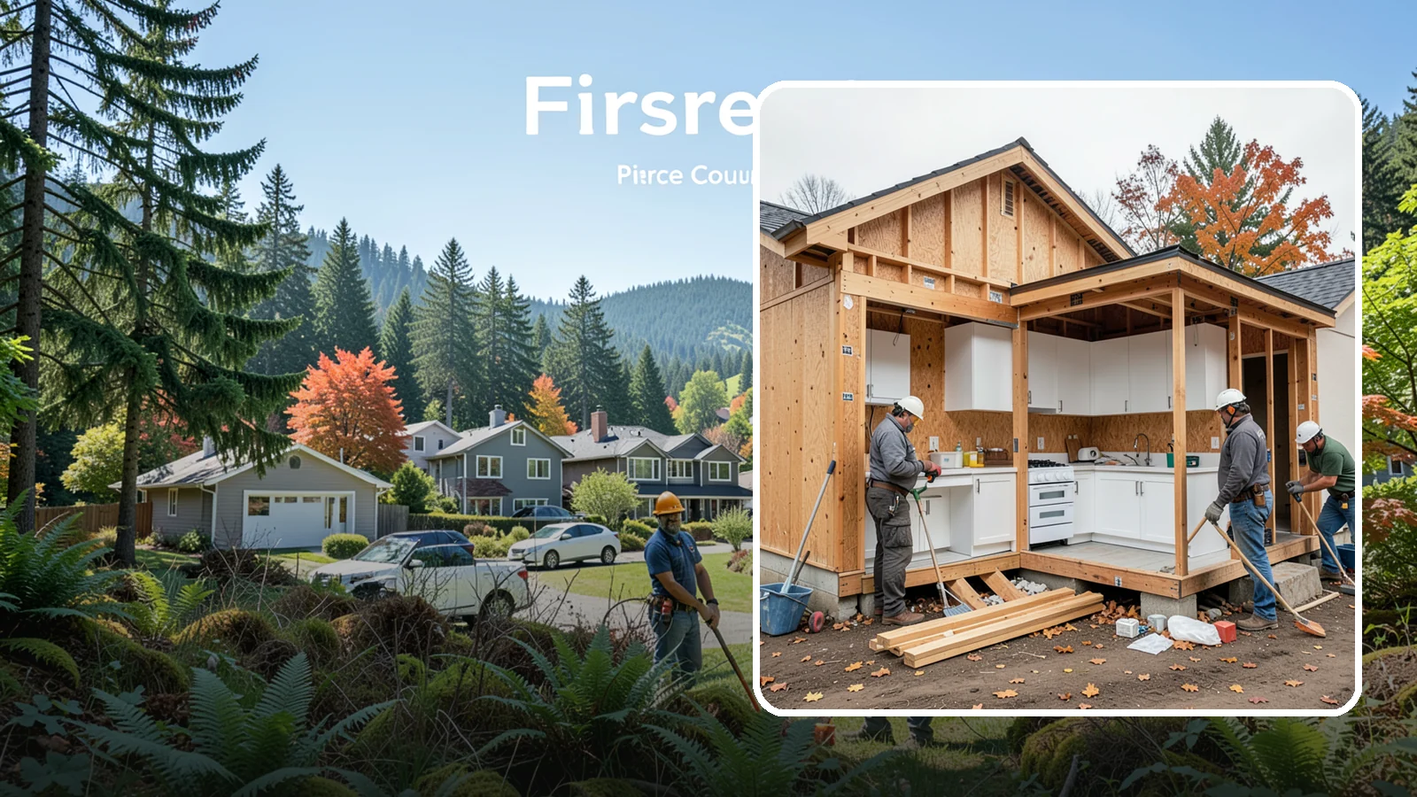 Scullery Construction in Fircrest, Pierce County, WA - Building a scullery or back kitchen to handle prep, cleanup, and mess out of sight of the main kitchen.
