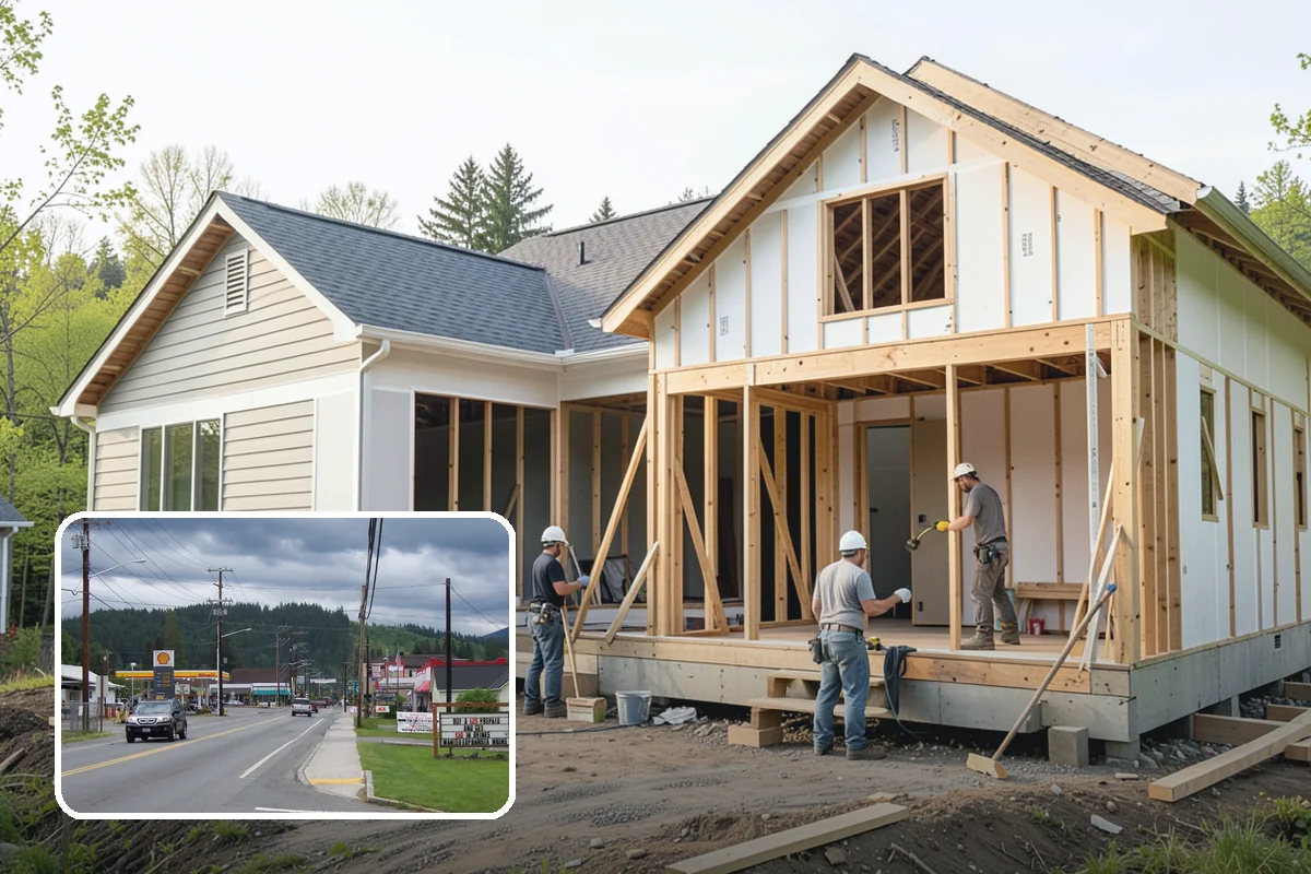 Scullery Construction in Granite Falls, Snohomish County, WA - Messy prep and cleanup kept out of sight