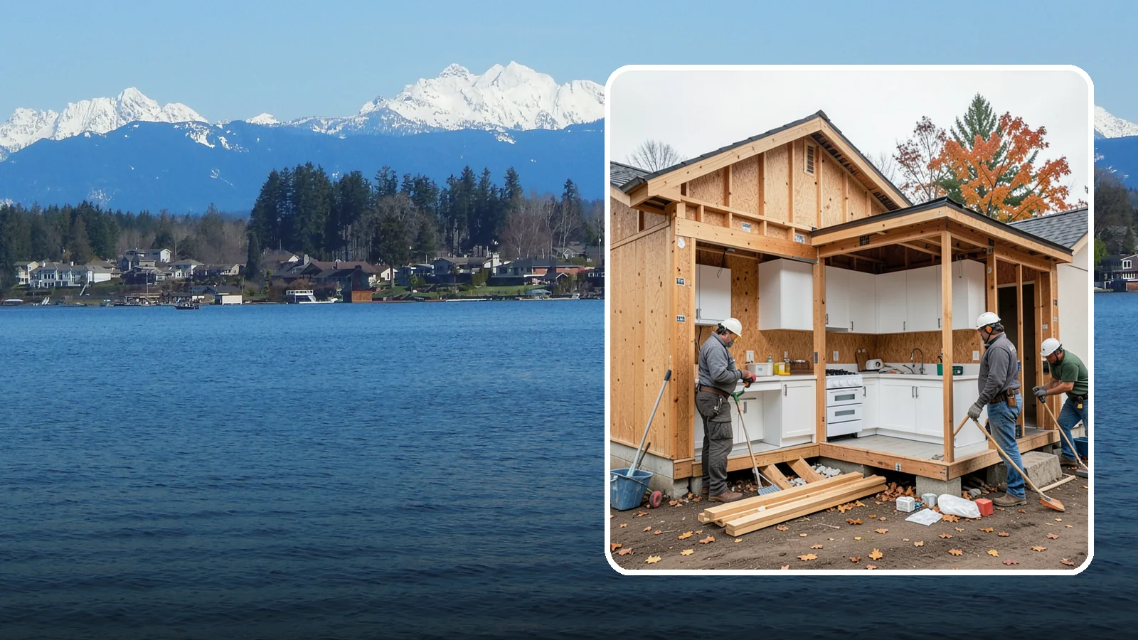 Scullery Construction in Lake Stevens, Snohomish County, WA - Building a scullery or back kitchen to handle prep, cleanup, and mess out of sight of the main kitchen.