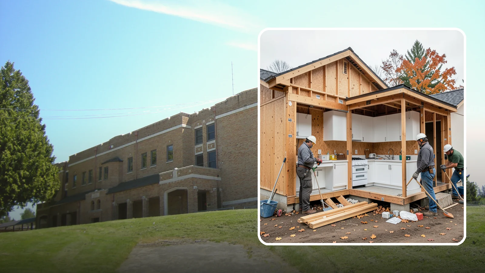 Scullery Construction in Maple Valley, King County, WA - Building a scullery or back kitchen to handle prep, cleanup, and mess out of sight of the main kitchen.