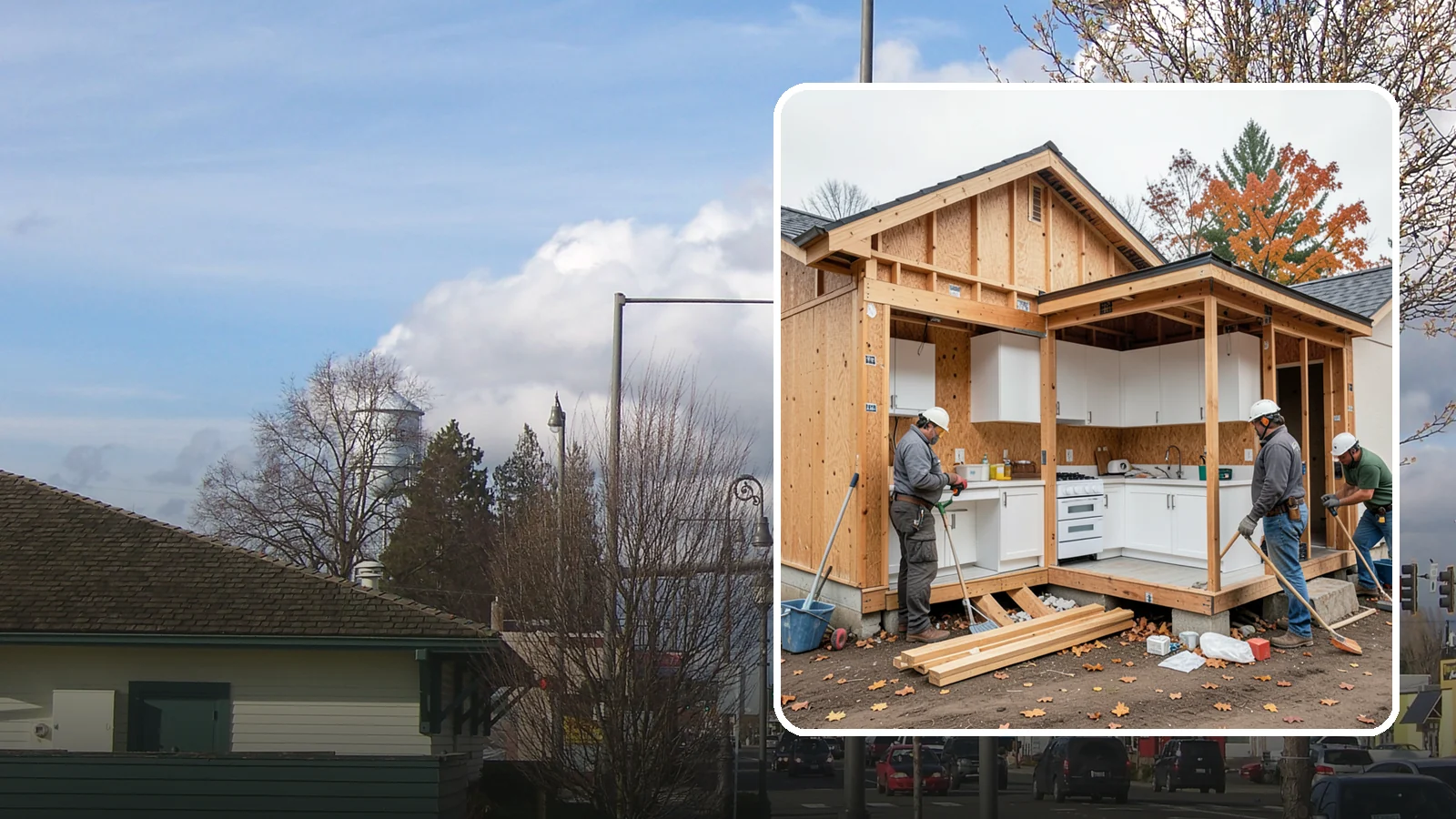 Scullery Construction in Marysville, Snohomish County, WA - Building a scullery or back kitchen to handle prep, cleanup, and mess out of sight of the main kitchen.